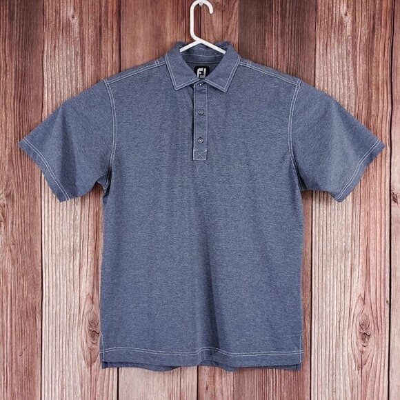Footjoy FJ Mens Size Medium Blue Gray Short Sleeve Stretch Golf Polo Shirt - Picture 1 of 10